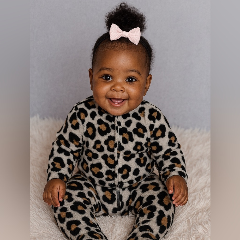 Place Black and Brown Footies Cozy One Piece